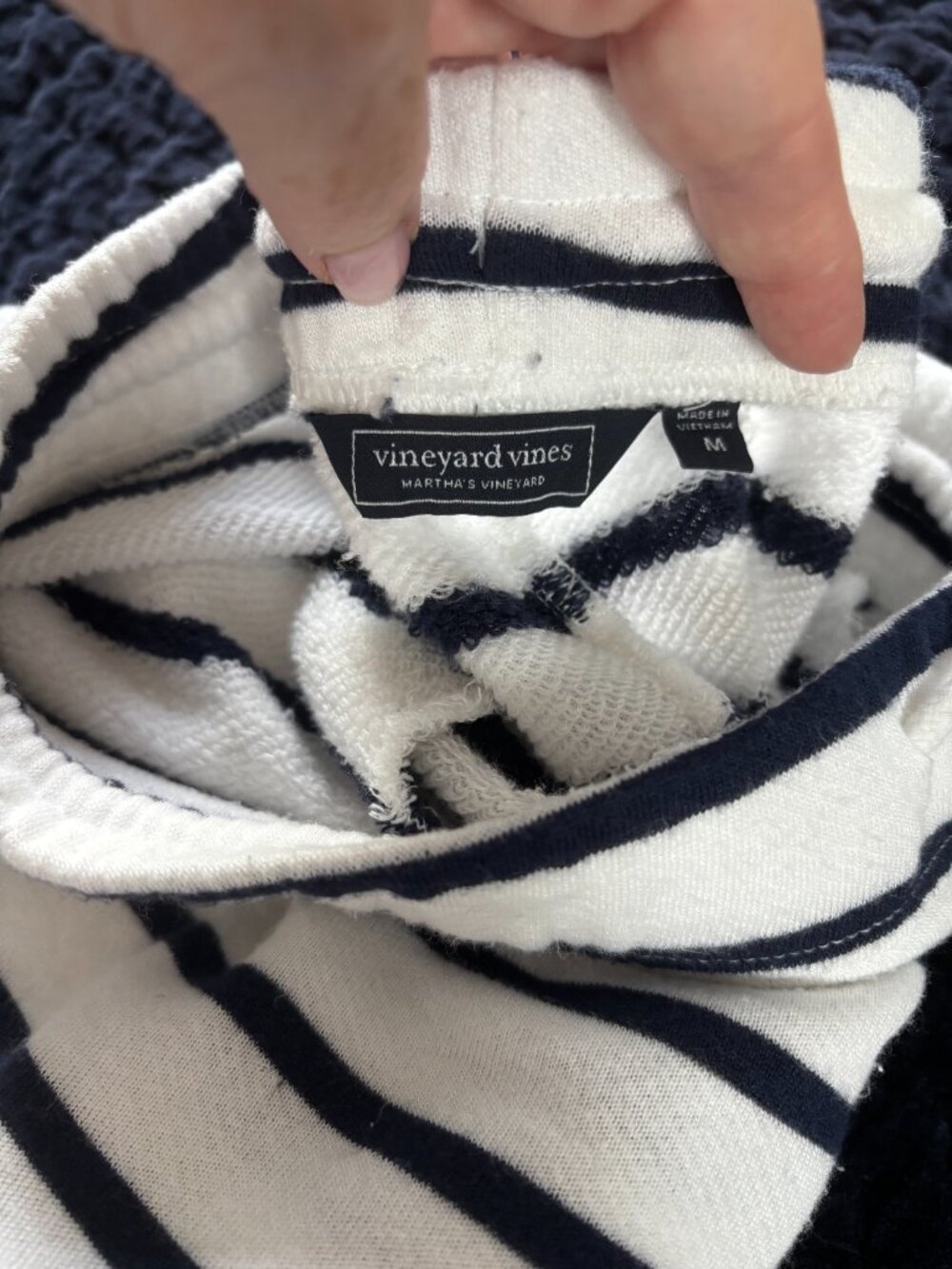 2 pc Beachy Terry Set White/Navy Stripe - Vineyard Vines - Picture 4 of 9